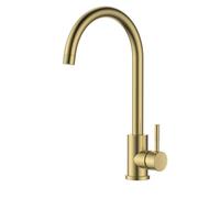 Reginox Taravo BG Single Lever Swan Neck Brushed Gold Kitchen Mixer Tap