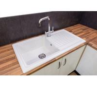 Reginox Traditional White Ceramic 1 Bowl Kitchen Sink Reversible With Waste Included - Rl304Cw