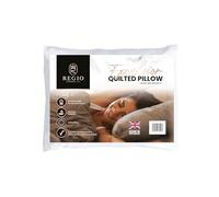 Regio Bedding Co Excelsior Quilted Pillow - 1 Pack Medium Support With Quilted Polycotton Cover, Bounce Back Hollowfibre Pillows for Stomach, Back and Side Sleepers, Hotel Pillows - Made in the UK