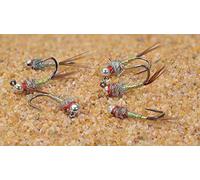 Region Fishing Tungsten Bead Rainbow Warrior Jig Fly - Euro Nymph - Hanak Hooks - 6ct Pack (Hook #12)