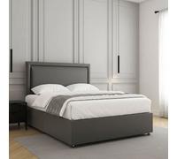 REGIONAL FURNISHINGS Divan Bed Set Grey Plush Velvet Upholstered 24Inch Headboard & Mattress No Drawers In Single Double King 4Ft 6Ft Sizes