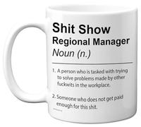 Regional Manager Mug - Sh*t Show - Novelty Gifts for Regional Manager from Colleague Friend, Rude Joke Presents, 11oz Ceramic Dishwasher Safe Premium Gift Mugs