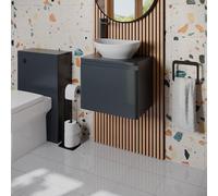 Regis Forma Anthracite Grey Wall Hung Vanity Unit & Affine Roubaix White Countertop Basin 500mm