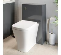 Regis Forma Grey Gloss Back To Wall Toilet Unit & Square Marseille Toilet 500mm