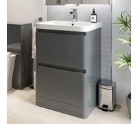 Regis Forma Grey Gloss Freestanding Vanity Unit with Basin - 600mm
