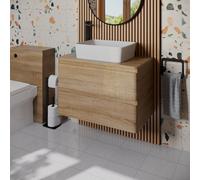 Regis Forma Wall Hung Wood Vanity Unit & Croix White Countertop Basin 800mm
