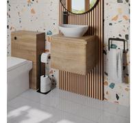 Regis Forma Wall Hung Wood Vanity Unit & Roubaix White Countertop Basin 500mm