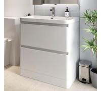 Regis Forma White Gloss Freestanding Vanity Unit with Basin - 800mm