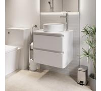 Regis Forma White Gloss Wall Hung Countertop Vanity Unit with Fluted White Basin - 600mm