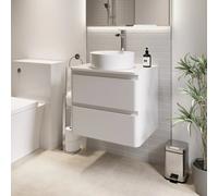 Regis Forma White Gloss Wall Hung Countertop Vanity Unit with Lyon White Basin - 600mm