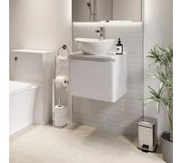 Regis Forma White Gloss Wall Hung Countertop Vanity Unit with Roubaix White Basin - 500mm