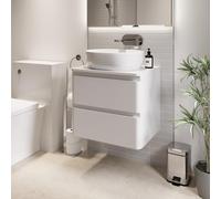 Regis Forma White Gloss Wall Hung Countertop Vanity Unit with St Tropez White Basin - 600mm