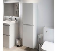 Regis Forma White Gloss Wall Hung Tall Bathroom Storage Cabinet - 1400 x 400mm