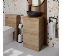 Regis Forma Wood Freestanding Countertop Vanity Unit with Roubaix Black Basin - 500mm