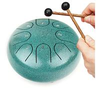 REGIS rain drum for outside，Steel Tongue Drum 8 Notes 6 Inches Chakra Tank Drum Steel Percussion Padded Travel Bag and Mallets，Musical Education Entertainment Meditation Yoga Zen Gifts(Malachite)