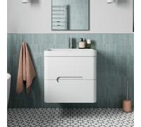 Regis Tilden White Wall Hung Bathroom Vanity Unit with Basin 600mm