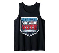 Register Show up Vote Your Voice Matters USA Voter American Tank Top