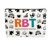 Registered Behavior Technician Gifts Cosmetic Bag with Zipper RBT Gift Analyst Therapist Gifts for Women Behavior Analyst Gift Makeup Bag Appreciation Gift for RBT Travel Toiletry Pouch