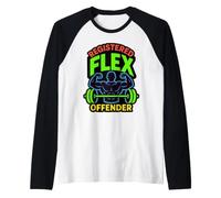 Registered Flex Offender Workout Motivation Gym Design Raglan Baseball Tee