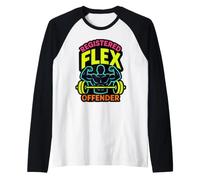 Registered Flex Offender Workout Motivation Gym Design Raglan Baseball Tee