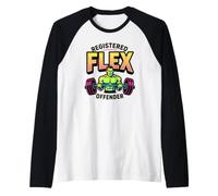 Registered Flex Offender Workout Motivation Gym Design Raglan Baseball Tee