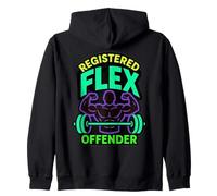 Registered Flex Offender Workout Motivation Gym Design Zip Hoodie
