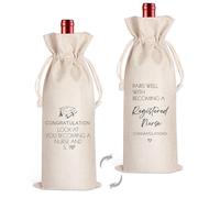 Registered Nurse Graduation Wine Bag, Nursing School Gift, Gift for Registered Nurse, RN Graduation, Nurse Week Gift - Pairs Well with Becoming a Registered Nurse(Beige-Nurse)