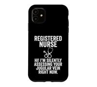 Registered Nurse Silently Assessing Jugular Vein Stethoscope Case for iPhone 11
