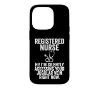 Registered Nurse Silently Assessing Jugular Vein Stethoscope Case for iPhone 14 Pro