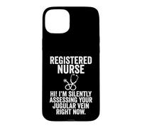 Registered Nurse Silently Assessing Jugular Vein Stethoscope Case for iPhone 15 Plus