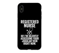 Registered Nurse Silently Assessing Jugular Vein Stethoscope Case for iPhone XS Max
