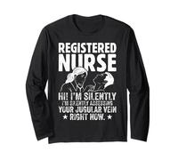 Registered Nurse Silently Assessing Your Jugular Vein Design Long Sleeve T-Shirt
