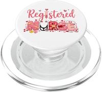 Registered Nurse Valentines Day Scrub Top Women Scrubs NICU PopSockets PopGrip for MagSafe