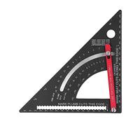 Regla triangular para carpintería Herramienta de diseño de carpintero cuadrado de ángulo recto ajustable con goniómetro Regla de medición de múltiples ángulos para proyectos de