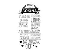 Reglas De La Cocina Vinyl Kitchen Wall Decals Wallstickers Decorative Waterproof Spanish Quotes Phrases Stickers Decor Small - 42x82cm