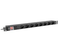 REGLETA LANBERG 1U 16A 7X SCHUKO Rack 19" 2M Black