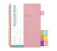 Regolden-Book Meeting Notebook for Work with Action Items, Project Planner Notebook for Note Taking, Office/Business Meeting Notes Agenda Organizer for Men & Women, 160 Pages (7”x10”), Pink