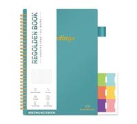 Regolden-Book Meeting Notebook for Work with Action Items, Project Planner Notebook for Note Taking, Office/Business Meeting Notes Agenda Organizer for Men & Women, 160 Pages (7”x10”), Teal