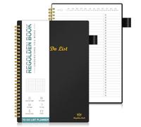 Regolden-Book To Do List Notebook, Daily Planner for Work, Project Tasks & Personal Organizer, Checklist Man/Women, Pocket, Pen Loop, 160 Pages (7"x10")