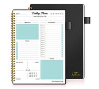 Regolden-Book To Do List Notebook - Undated Daily Planner & Journal (7x10") (Black)