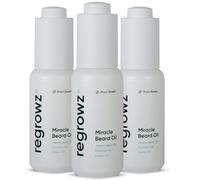 Regrowz Beard Oil for Men 3x 30ml - Nourishing Beard Growth Serum with Coconut & Jojoba Oils - Hydrates, Softens & Relieves Itchy Beards - Promotes Thicker, Fuller Beard - Beard Oil For Men Growth