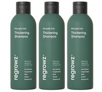 Regrowz Miracle Hair Thickening Shampoo - 3x 225ml - Organic Biotin & Rosemary Oil natural Hair Loss Treatment for Men & Women- rosemary shampoo for hair growth- DHT blocker shampoo