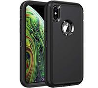RegSun for iPhone Xs Max Case,Shockproof 3-Layer Full Body Protection [Without Screen Protector] Rugged Heavy Duty High Impact Hard Cover Case for iPhone Xs Max 6.5-inch,Black
