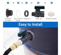 Regulable Rainwater Flows Divider Corrosions Resistant Water Diverter for Sustainable Garden Irrigation Solution Outdoor Water Collection