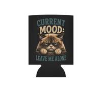 Regular Can Funny Cat Can Cooler for Standard 12 oz Cans - Current Mood Leave Me Alone - Double Sided Neoprene Drink Sleeve - Funny Cat Lover Gift