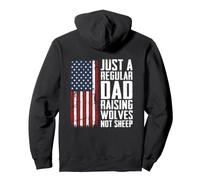Regular Dad Raising Wolves Not Sheep - Fathers Day - ON BACK Pullover Hoodie