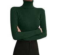 Regular Fit Basic Shirt for Women Warm Undershirt Womens Turtleneck Long Sleeved Leggings Autumn Winter 2025 Tight Knit Sweater with A Slim Black Fall Winter Oufits for Indoor Outdoor Xmas Gifts
