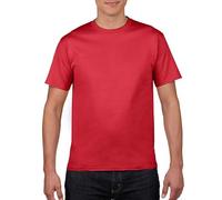 Regular Fit Basic Slim Fit T Shirt for Men Solid Color Personalized Cotton Short Sleeved Summer Versatile Fashion Plus Size T Shirt Tops for Indoor Outdoor Sports Daily Life (Red, XXXL)