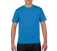 Regular Fit Basic Slim Fit T Shirt for Men Solid Color Personalized Cotton Short Sleeved Summer Versatile Fashion Plus Size T Shirt Tops for Indoor Outdoor Sports Daily Life (Sky Blue, L)