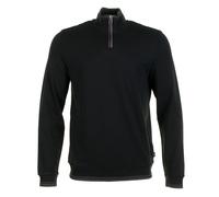 Regular Fit Half Zip Sport Stripe Long Sleeve T Shirt Black, XXL